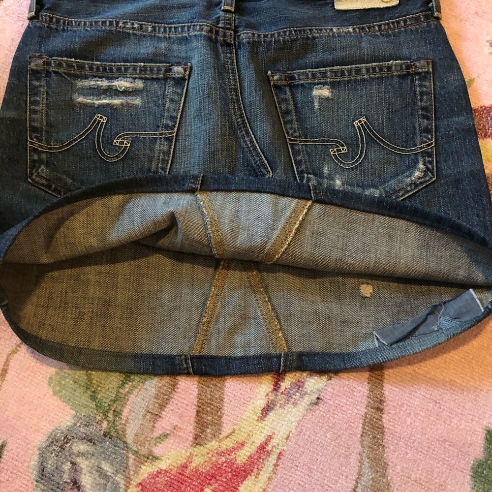Y2K 90’s AG Mid-box skirt denim jean mini skirt - Picture 5 of 15